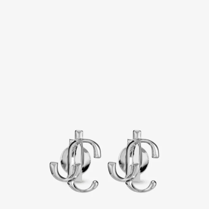 Cercei mini Jc din metal cu finisaj argintiu Cercei mini Jc Cercei mini Jc din metal cu finisaj argintiu Cercei mini Jc