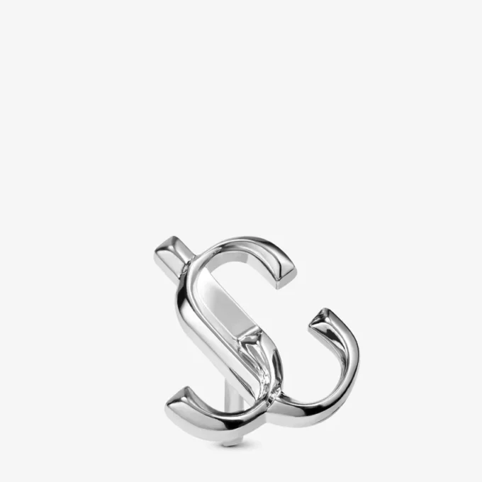 Cercei mini Jc din metal cu finisaj argintiu Cercei mini Jc Cercei mini Jc din metal cu finisaj argintiu Cercei mini Jc