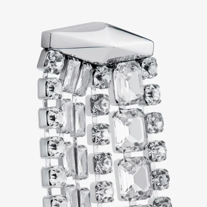 Cercei Zandra Cercei din cristal cu finisaj argintiu Cercei Zandra Cercei din cristal cu finisaj argintiu