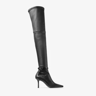 Cizme peste genunchi Camie din piele nappa elastică neagră și piele spazzolato Cizme peste genunchi Camie din piele nappa elastică neagră și piele spazzolato