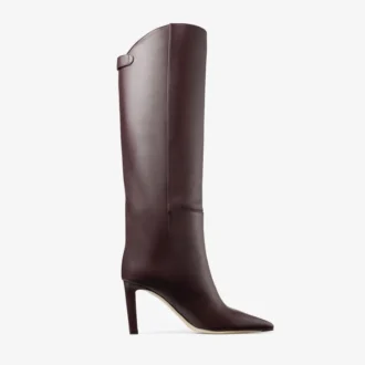 Cizme până la genunchi Alizze 85 din piele netedă, culoare merlot intens Cizme până la genunchi Alizze 85 din piele netedă, culoare merlot intens