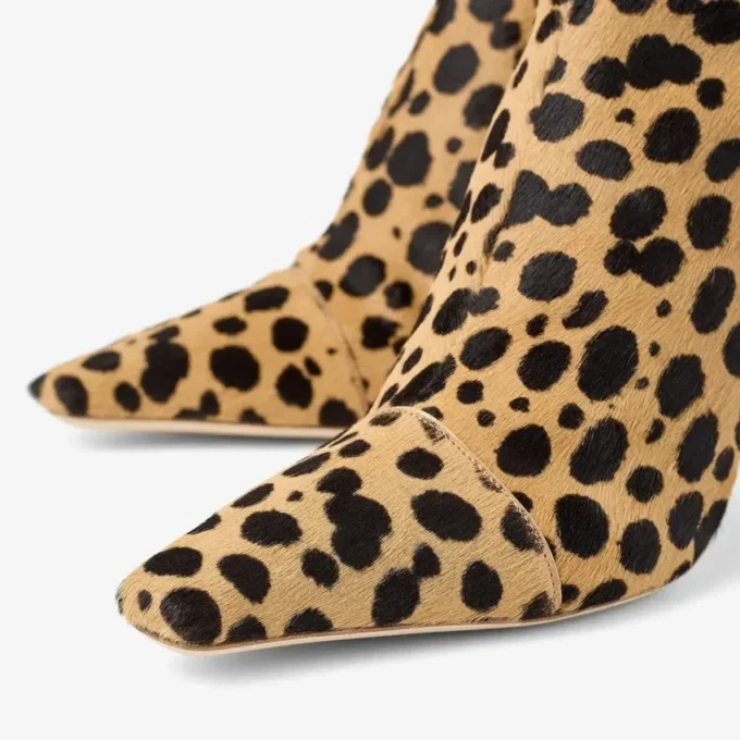 Cizme până la genunchi Gloria 85 Cizme până la genunchi din piele de ponei cu imprimeu natural de ghepard Cizme până la genunchi Gloria 85 Cizme până la genunchi din piele de ponei cu imprimeu natural de ghepard
