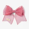 Clama de păr cu fundă Clama de păr cu fundă din organza mini-gingham în nuanțe de roșu rubiniu