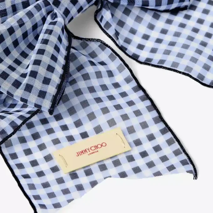 Clemă de păr cu fundă Clemă de păr cu fundă din organza mini-gingham în culori marine