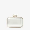 Clutch Cloud din sidef de culoare ivoriu cu închizătoare cu cristale Clutch Cloud din sidef de culoare ivoriu cu închizătoare cu cristale