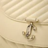 Clutch Curve Clutch din piele Biker matlasată, culoare Buttermilk Clutch Curve Clutch din piele Biker matlasată, culoare Buttermilk