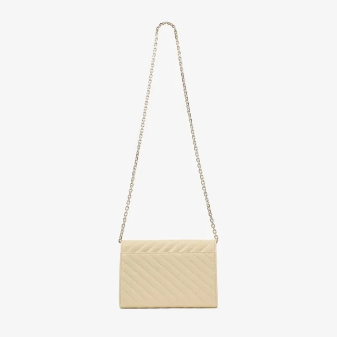 Clutch Curve Clutch din piele Biker matlasată, culoare Buttermilk Clutch Curve Clutch din piele Biker matlasată, culoare Buttermilk