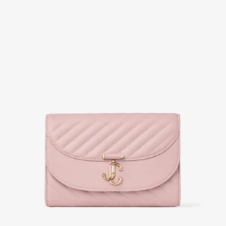 Clutch Curve Clutch din piele Biker matlasată roz