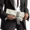 Clutch Zandra din piele de căprioară moale, auriu deschis, cu brățară cu lanț Clutch Zandra din piele de căprioară moale, auriu deschis, cu brățară cu lanț