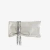 Clutch Zandra din piele de căprioară moale, auriu deschis, cu brățară cu lanț Clutch Zandra din piele de căprioară moale, auriu deschis, cu brățară cu lanț