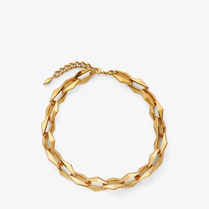 Colier cu lanț Diamond Colier cu lanț Diamond cu finisaj auriu Colier cu lanț Diamond Colier cu lanț Diamond cu finisaj auriu