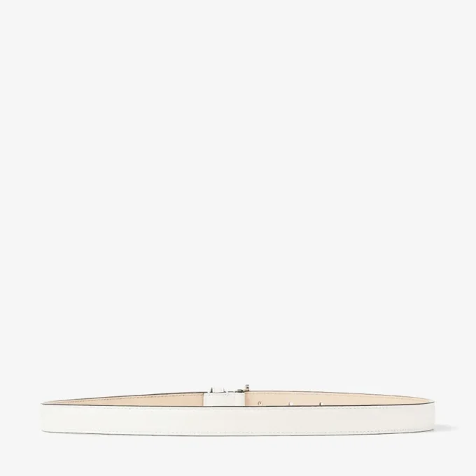 Curea mini Helina din piele netedă de culoare latte
