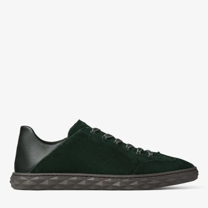 Diamond Flex M Adidași cu talpă joasă din piele de căprioară verde britanică și piele