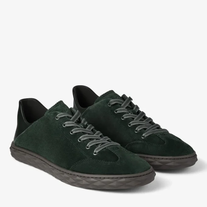 Diamond Flex M Adidași cu talpă joasă din piele de căprioară verde britanică și piele