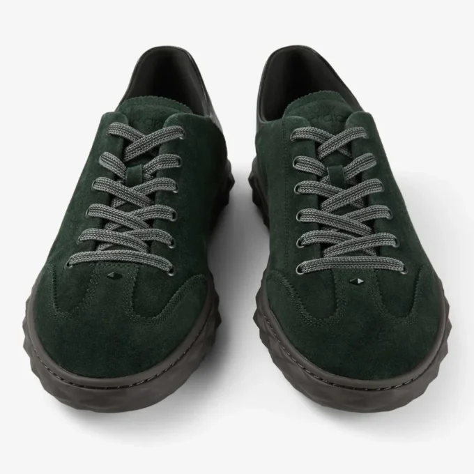 Diamond Flex M Adidași cu talpă joasă din piele de căprioară verde britanică și piele