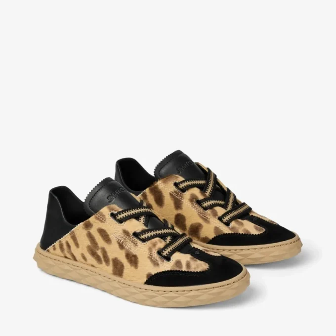 Diamond Light Flex F Adidași din piele de ponei cu imprimeu leopard