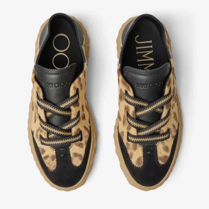 Diamond Light Flex F Adidași din piele de ponei cu imprimeu leopard