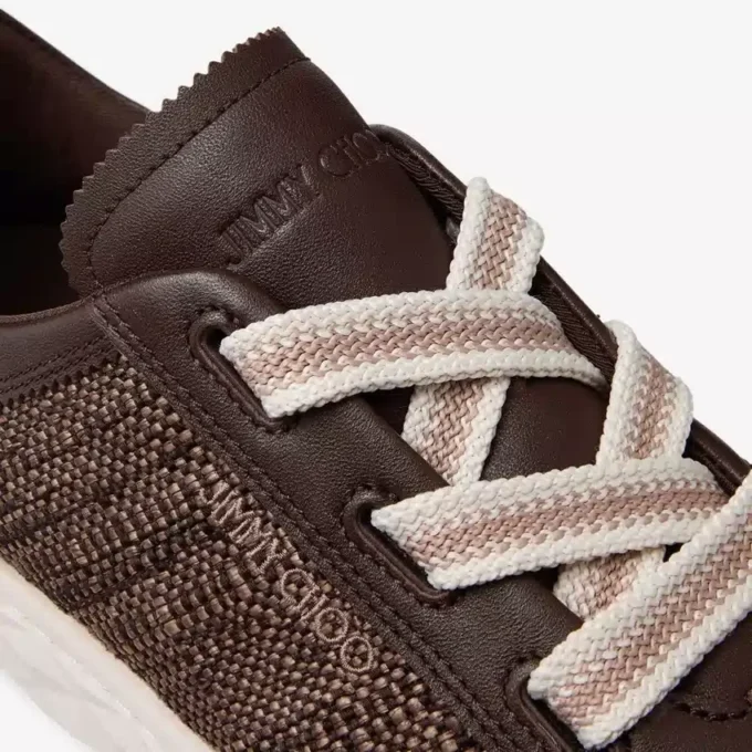 Diamond Light Flex F Adidași din piele mixată de culoare ciocolată și latte și rafie fină Diamond Light Flex F Adidași din piele mixată de culoare ciocolată și latte și rafie fină