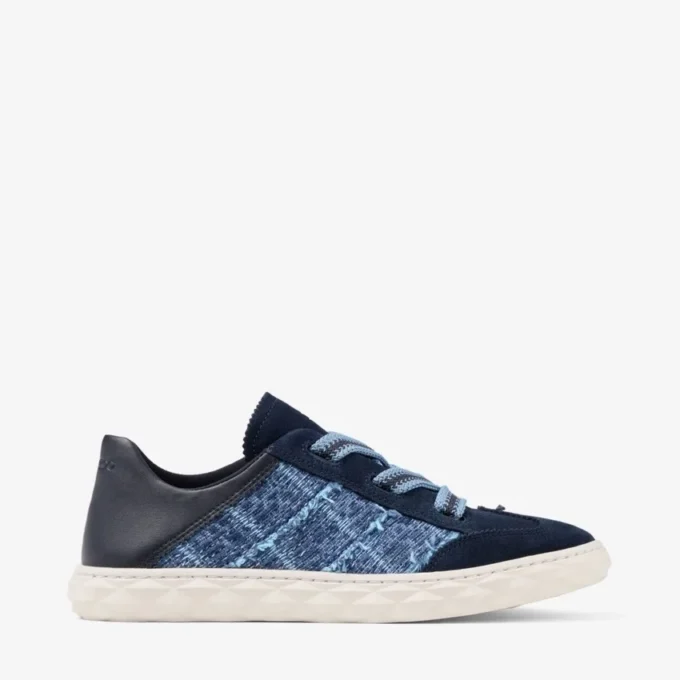 Diamond Light Flex F Adidași din piele mixtă de culoare marină și denim cu model încrucișat Diamond Light Flex F Adidași din piele mixtă de culoare marină și denim cu model încrucișat