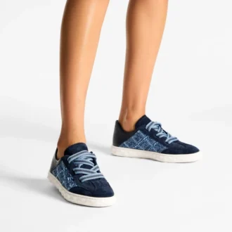Diamond Light Flex F Adidași din piele mixtă de culoare marină și denim cu model încrucișat