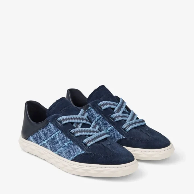 Diamond Light Flex F Adidași din piele mixtă de culoare marină și denim cu model încrucișat Diamond Light Flex F Adidași din piele mixtă de culoare marină și denim cu model încrucișat