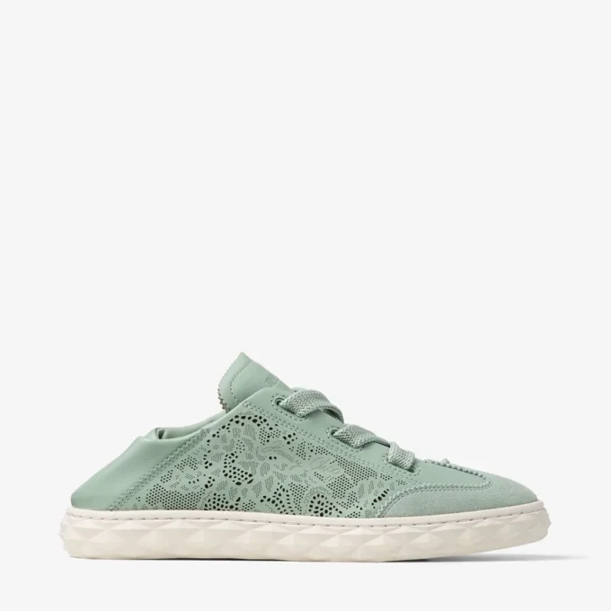 Diamond Light Flex F Adidași joși cu șireturi din piele verde mixtă și piele perforată Diamond Light Flex F Adidași joși cu șireturi din piele verde mixtă și piele perforată