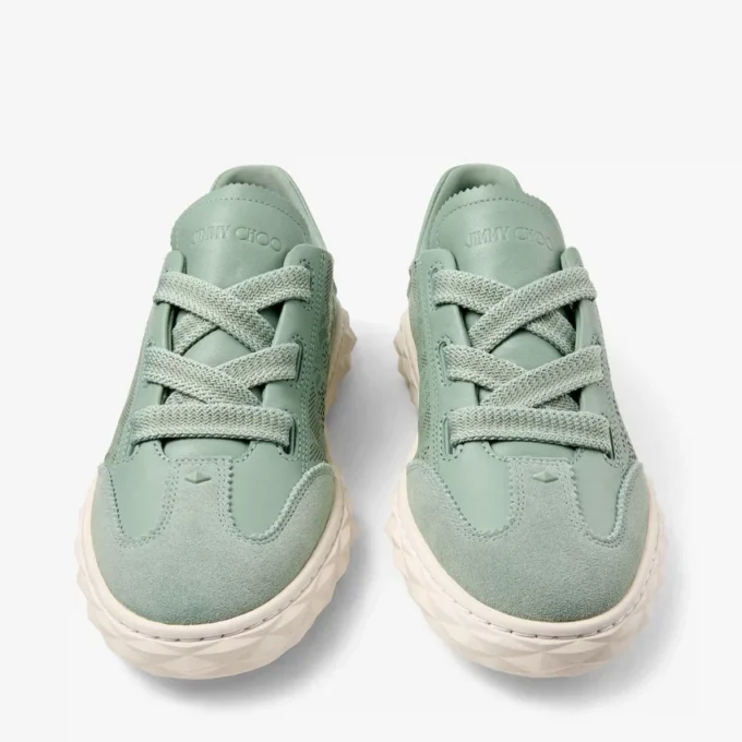 Diamond Light Flex F Adidași joși cu șireturi din piele verde mixtă și piele perforată Diamond Light Flex F Adidași joși cu șireturi din piele verde mixtă și piele perforată