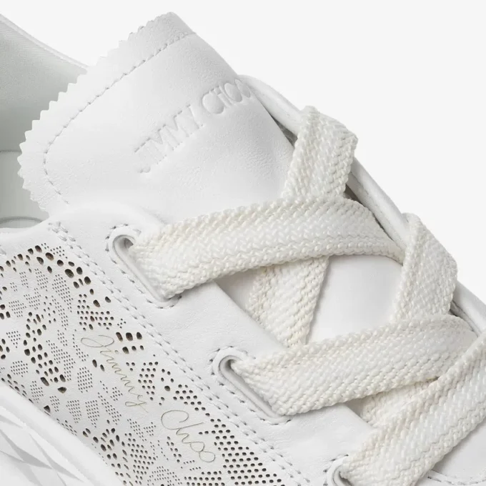 Diamond Light Flex F Adidași joși din piele albă mixtă și piele perforată cu șireturi Diamond Light Flex F Adidași joși din piele albă mixtă și piele perforată cu șireturi