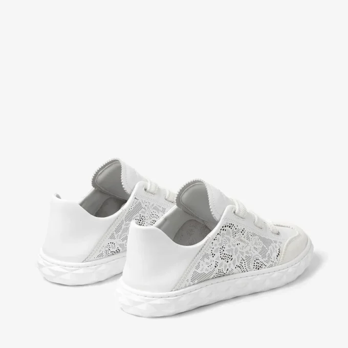 Diamond Light Flex F Adidași joși din piele albă mixtă și piele perforată cu șireturi Diamond Light Flex F Adidași joși din piele albă mixtă și piele perforată cu șireturi