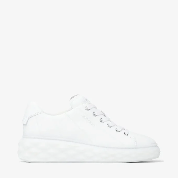 Diamond Light Maxi F Adidași albi din piele Nappa cu talpă joasă și platformă Diamond Light Maxi F Adidași albi din piele Nappa cu talpă joasă și platformă