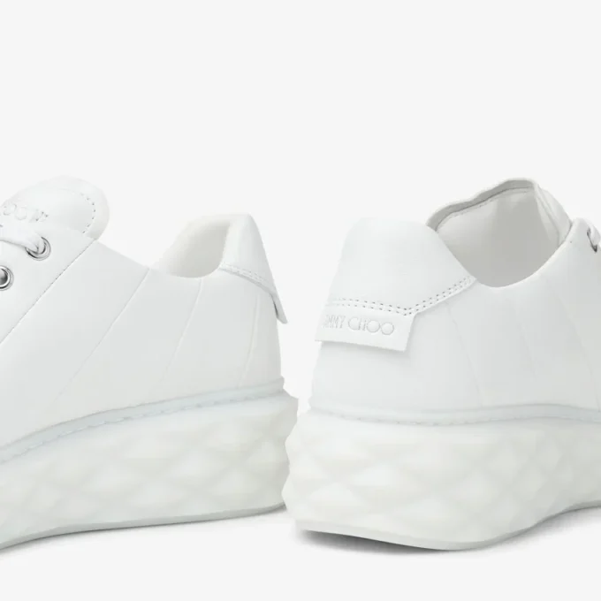 Diamond Light Maxi F Adidași albi din piele Nappa cu talpă joasă și platformă Diamond Light Maxi F Adidași albi din piele Nappa cu talpă joasă și platformă