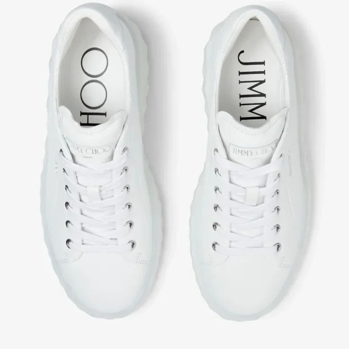 Diamond Light Maxi F Adidași albi din piele Nappa cu talpă joasă și platformă Diamond Light Maxi F Adidași albi din piele Nappa cu talpă joasă și platformă