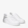 Diamond Maxi F Ii Adidași din piele Nappa albă și argintie cu sclipici Diamond Maxi F Ii Adidași din piele Nappa albă și argintie cu sclipici