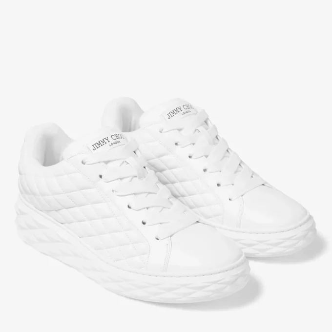 Diamond Maxi M Adidași din piele matlasată albă