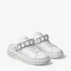 Diamond Sling Pantofi sport din piele nappa albă cu curea cu cristale Diamond Sling Pantofi sport din piele nappa albă cu curea cu cristale