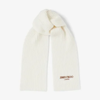 Eșarfă tricotată Yukiko din lână Cashwool, culoare Latte
