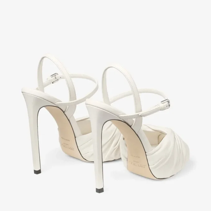 Elly 120 Latte Sandale din piele moale și piele Nappa lucioasă Elly 120 Latte Sandale din piele moale și piele Nappa lucioasă