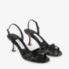 Elsy 70 Sandale din piele Nappa neagră cu baretă încrucișată Elsy 70 Sandale din piele Nappa neagră cu baretă încrucișată