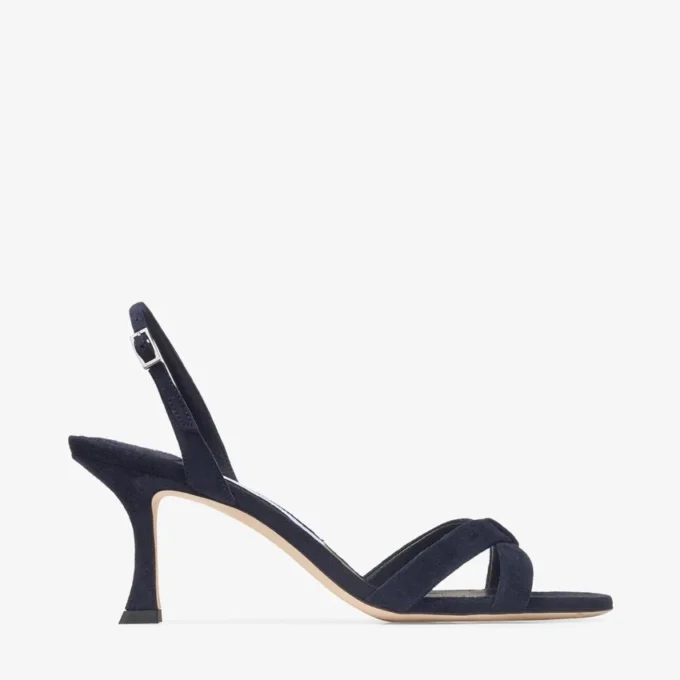 Elsy 70 Slingback din piele de căprioară de culoare marină