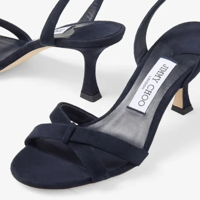 Elsy 70 Slingback din piele de căprioară de culoare marină