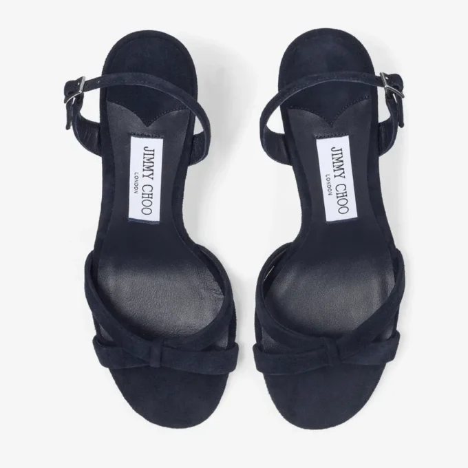 Elsy 70 Slingback din piele de căprioară de culoare marină