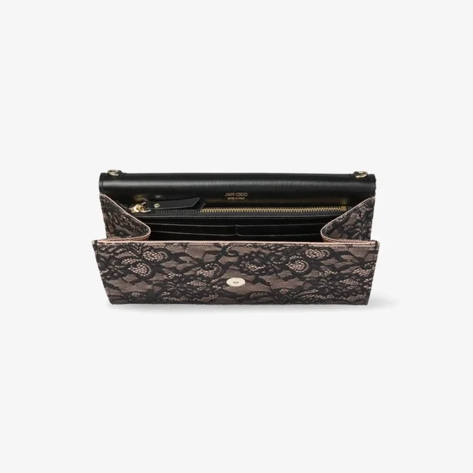 Emmie Negru și roz balet jimmy choo Geantă de mână din dantelă
