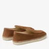 Espadrile din piele de căprioară cu velur gravat, cu șireturi și model de viță de vie