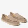 Espadrile Shenton din piele de căprioară catifelată, culoare piatră