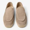 Espadrile Shenton din piele de căprioară catifelată, culoare piatră