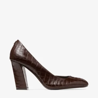 Farren 85 Piele cu imprimeu croc de culoare ciocolată