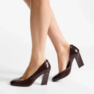 Farren 85 Piele cu imprimeu croc de culoare ciocolată