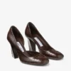 Farren 85 Piele cu imprimeu croc de culoare ciocolată