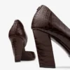 Farren 85 Piele cu imprimeu croc de culoare ciocolată