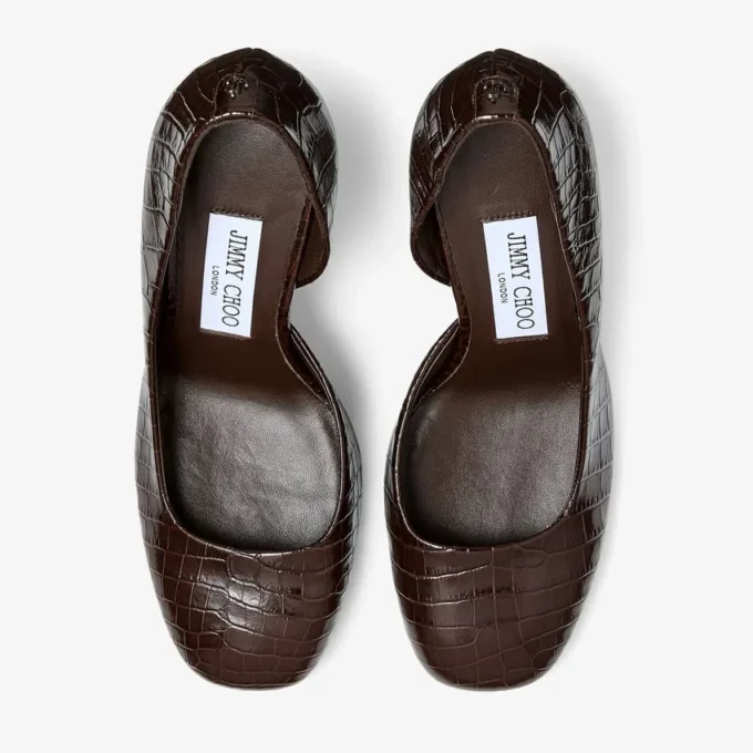 Farren 85 Piele cu imprimeu croc de culoare ciocolată